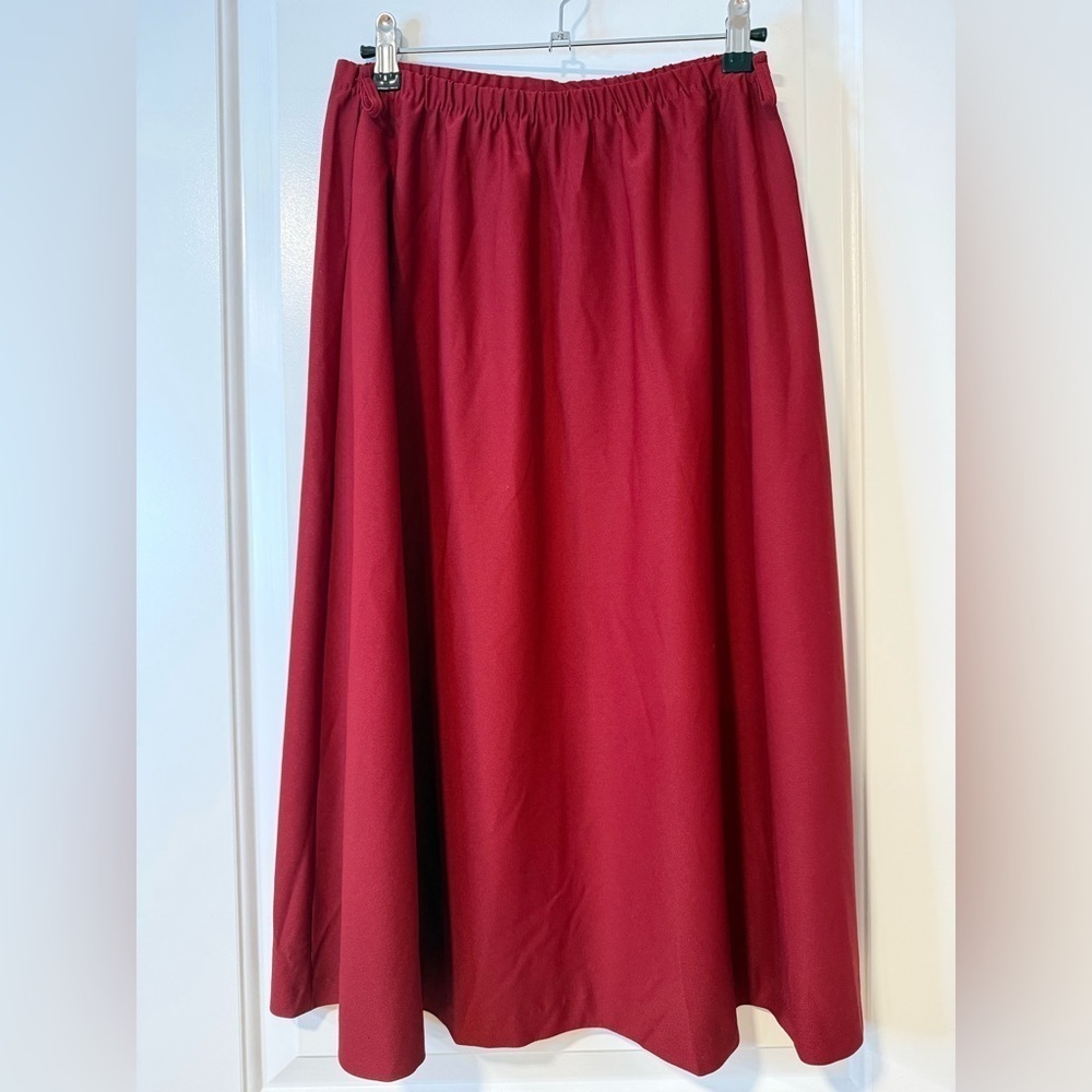 Vintage Skirt / Blouse Set Maroon Red Size 10/12 - Picture 6 of 8